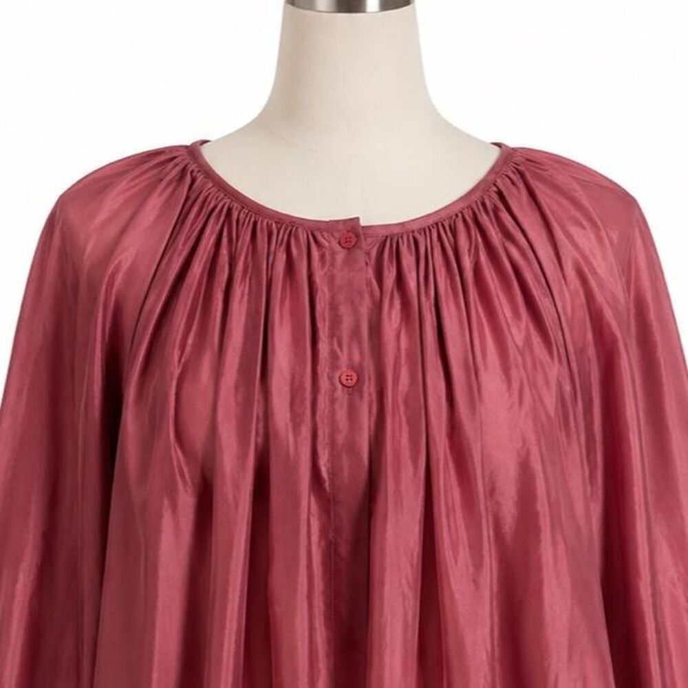 Future Collective Burgundy Sheer Flowing Blouse | XS | NWT